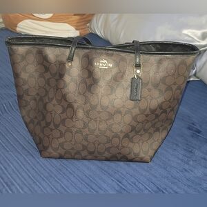 (SOLD) Coach Brown Monogram Tote Bag